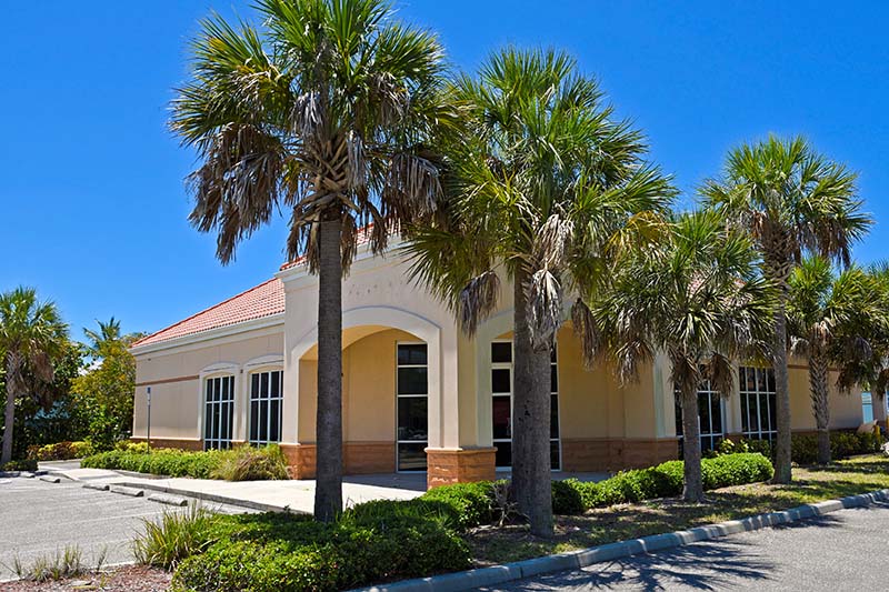 Exterior of a Vacant Commercial Building for Sale