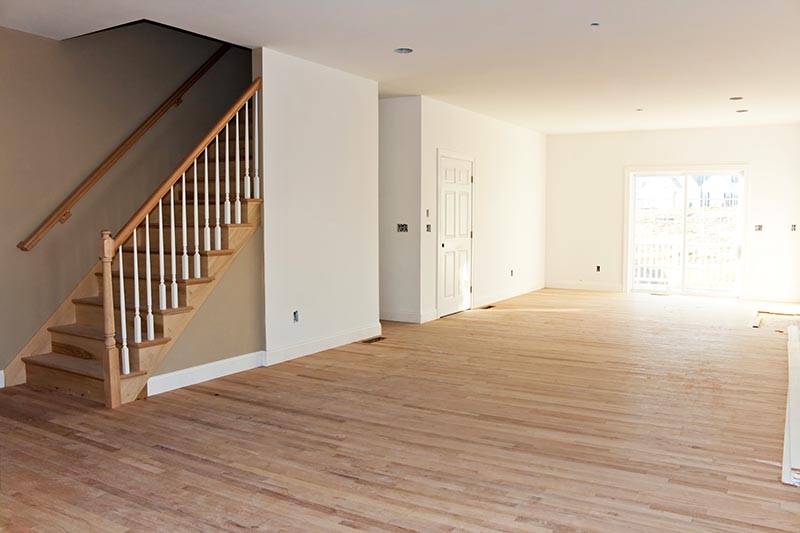Empty interior of a newly constructed house seen while preforming home inspection services 