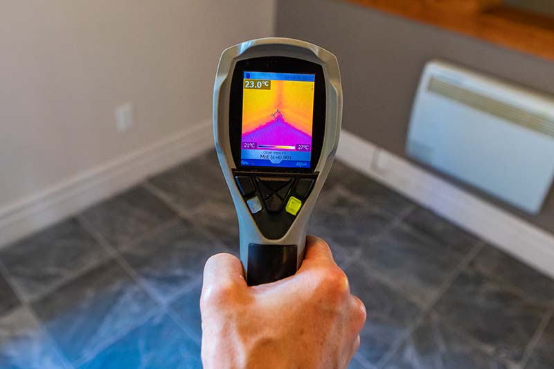 Thermal imaging being done while preforming home inspection services 